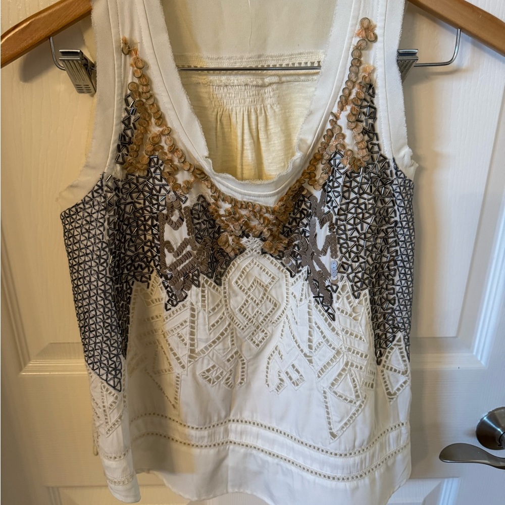 Anthropologie meadow Rue Embellished beaded Tank Top